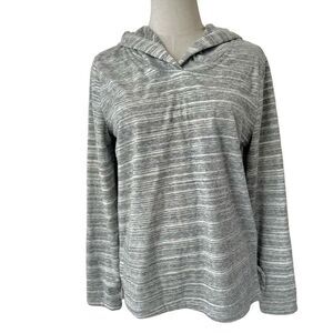 Gap long sleeved space dyed grey striped hoodie